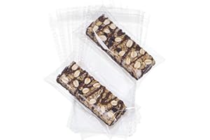 ROSPAKTEK 100Pack 3x6Inches Granola Bar Bags Cakesicle Packaging Bags Rice KrispiesTtreats Individually Wrapped Cellophane Packaging for Treat Cereal Bar Cookies Macaron Soap Chocolate Truffle