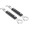 2PCS Can Opener Manual, Little Cook Stainless Steel Can Punch Bottle Opener, 2 in 1 Multifunctional Can and Beer Opener, Dishwasher Safe (2 Pack, Black)
