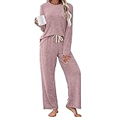 SAMPEEL Pajamas for Women Set Comfy Lounge Sets Two Piece Long Sleeve Cute Pjs Soft Sleepwear Winter Clothing