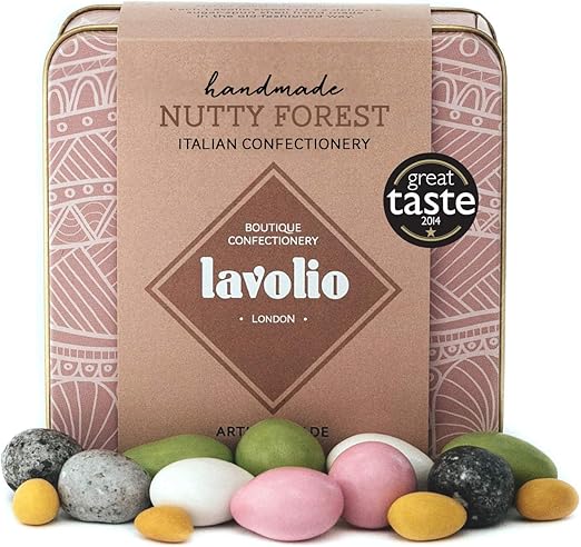 Lavolio Nutty Forest Confetti In Scatola Di Latta Confezione Regalo 175g Selezione Di Alta Qualita Di Nocciole Mandorle E Cioccolato Il Regalo Perfetto Per Lei O Per Lui Amazon It Alimentari E