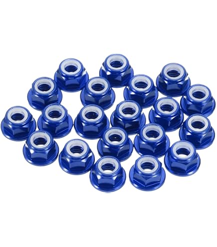 10pcs M2 Locking Flange Hex Nuts w/Nylon Insert Anodized Aluminum