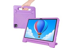 NOBKLEN Kids Tablet 11 inch Android 15, 128GB Storage, 6+14GB RAM, Parental Control, Dual Camera, WiFi, Bluetooth, 8000mAh Battery, Learning Apps Pre-Installed, Shockproof Case Included-Pueple