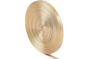 GORGECRAFT 5.5Yds x 0.24" Flat Metallic Leather Straps Glossy Leather Cord Shiny Pu Leather Lace Strip Beading String Ribbon Crafts Double Sided Faux Supplies Cord for Making Craft Pillow, Gold