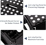 SMALUCK Folding Step Stool 9 Inch Heavy Duty Plastic Black view 3