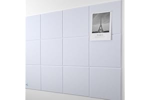 AKTOP White Cork Bulletin Board 47"x35", 12 Pack Removable Felt Cork Board Tiles for Wall, Large 48 x 36 Bulletin Board Notice Pin Board for Office, School & Home, 48 Safe Adhesive Tabs, 20 Push Pins