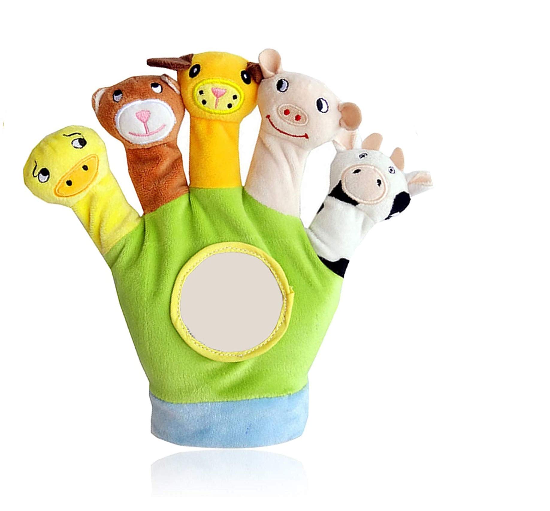 Xrten Educational Puppets Toy Glove Cartoon Animal Finger Baby Story Time Props Soft Educational Dolls Toys