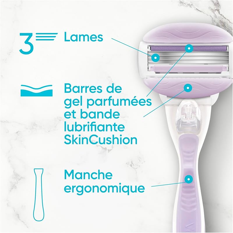 Lames de Rasoir Femme, 10 Rechanges ComfortGlide Breeze