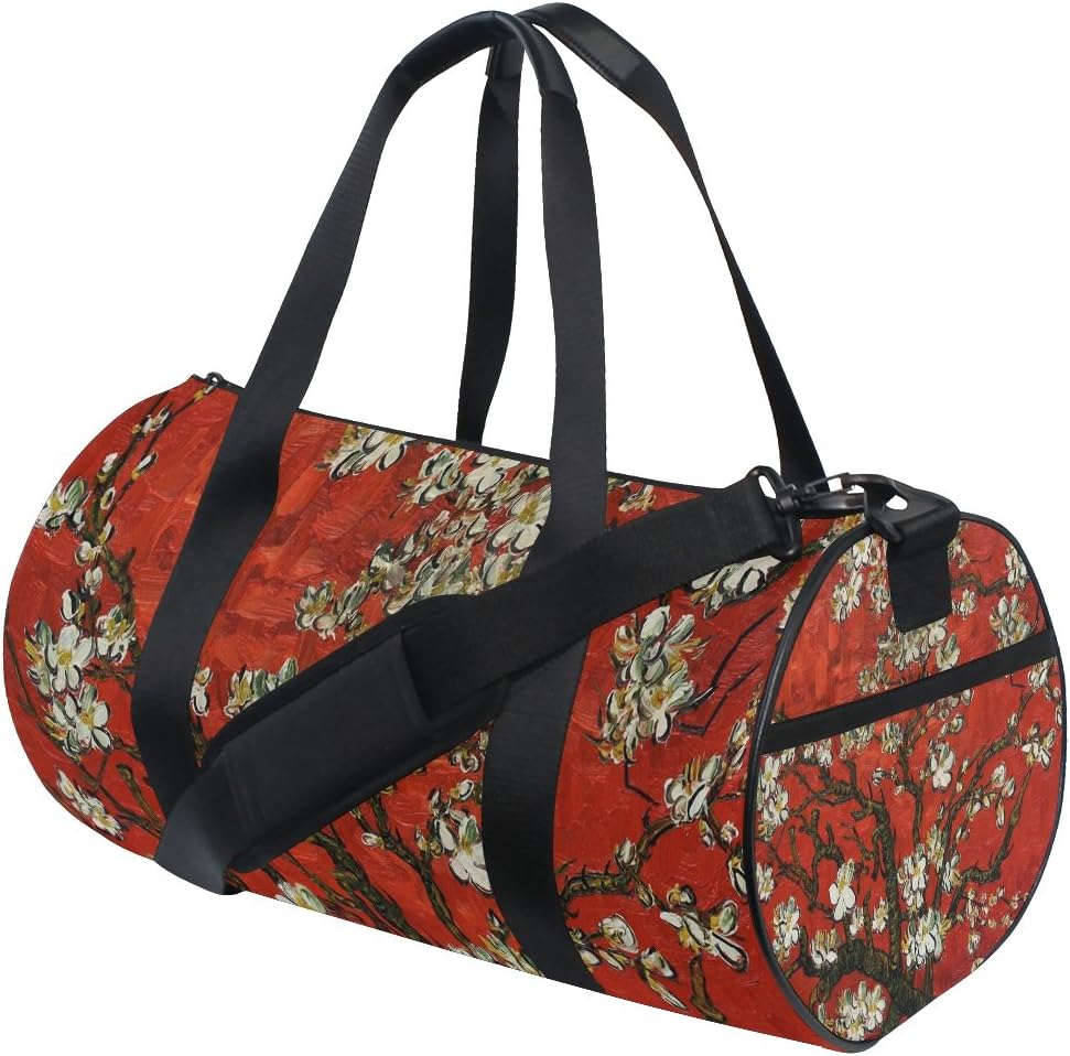JSTEL Van Gogh Almond Sports Gym Bag for Women and Men Travel Duffel Bag