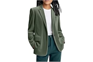 Women's Baggy Corduroy Blazers Long Sleeve Formal Notch Lapel Suit Jackets Oversized Work Office Lady Jacket Blazer
