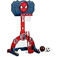 Delta Children Marvel Spider Man 4-in-1 Sports Center – Adjustable Easy Score Basketball Hoop, Soccer/Hockey Net and Golf Game, Red/Blue