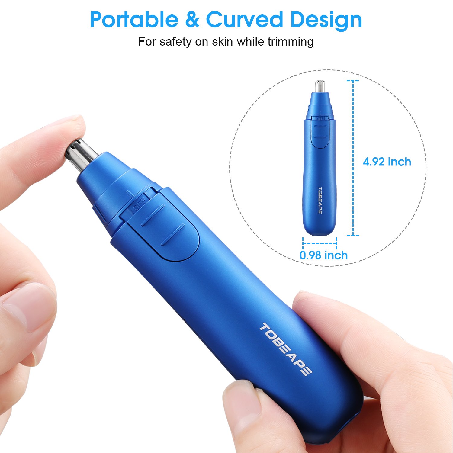 Tobeape Nose Trimmer and Ear Hair Trimmer for Men Women, Wet/Dry Painless Trimmer Nose Hair Clippers, Vacuum Cleaning System, Dual Edge Blades& LED Light