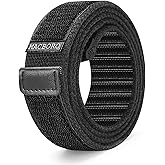 MACBORO Nickel Free Non-Metal Tsa Approved Hypoallergenic No Scratch Without Buckle Belt Mechanic Nylon Belt 1.38"