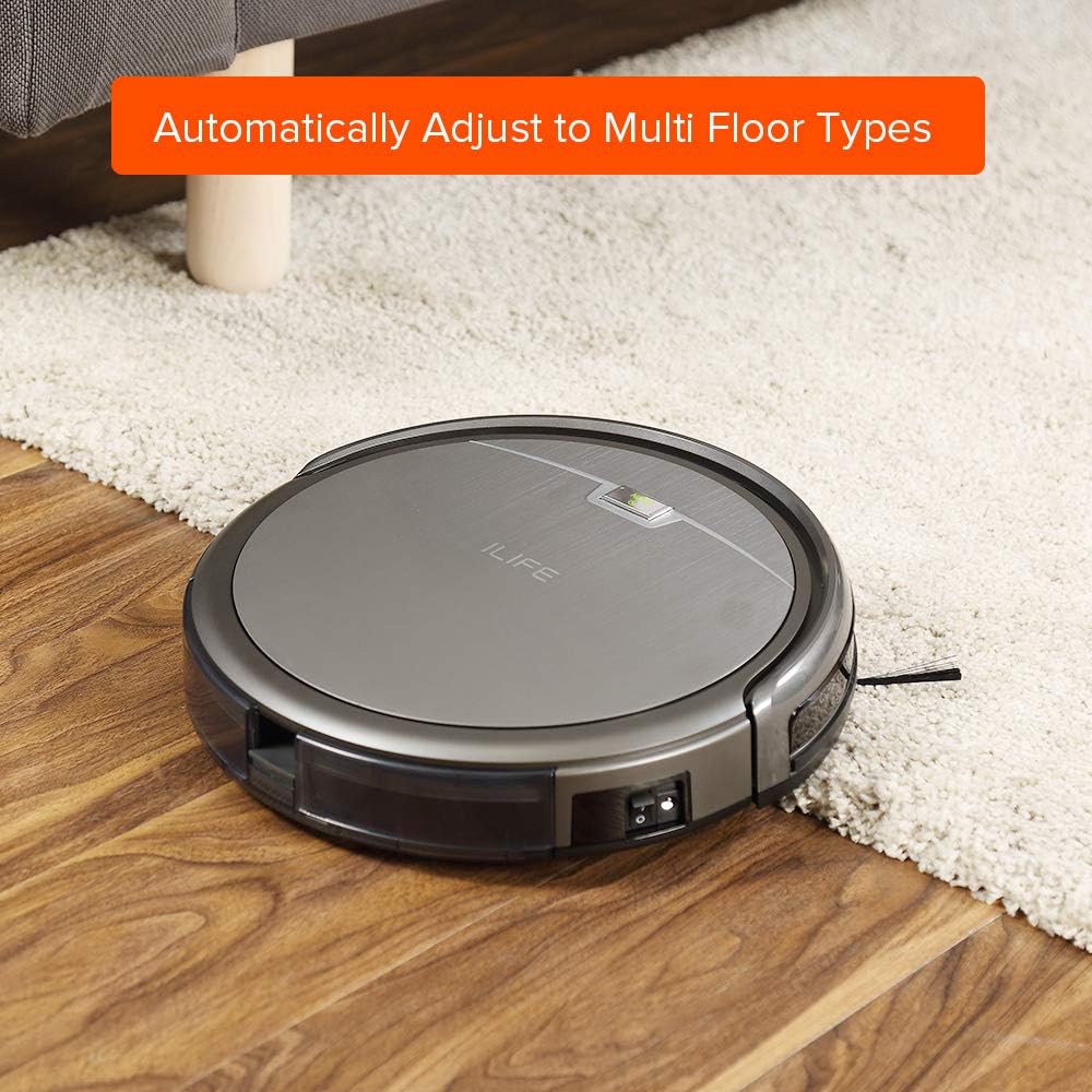 ILIFE A4s Robot Vacuum Cleaner with Strong Suction, over 100mins Run time, Self-charging, Slim, Quiet, Ideal for Hard Floors to Medium Carpets -