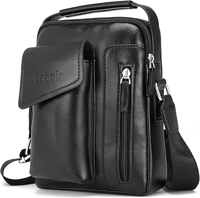 mens leather shoulder bags amazon