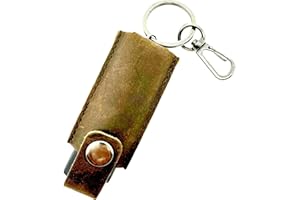 JSSELLER Leather Lighter Pouch Fits Bic Lighter, The Lighter Holder Comes with Keyring and Clip, Lighter Case Fits BIC Standard Full Size in J6 Bic Lighter