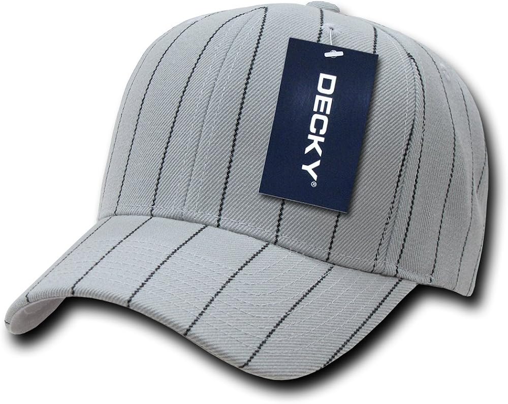 DECKY Pin Striped Adjustable Ball Cap, White: Clothing