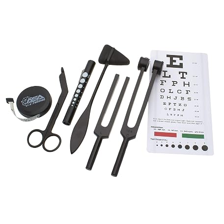 Snellen Scissors Mua ASA TECHMED 7 Pcs Tactical Black Diagnostic Reflex Percussion Kit ...