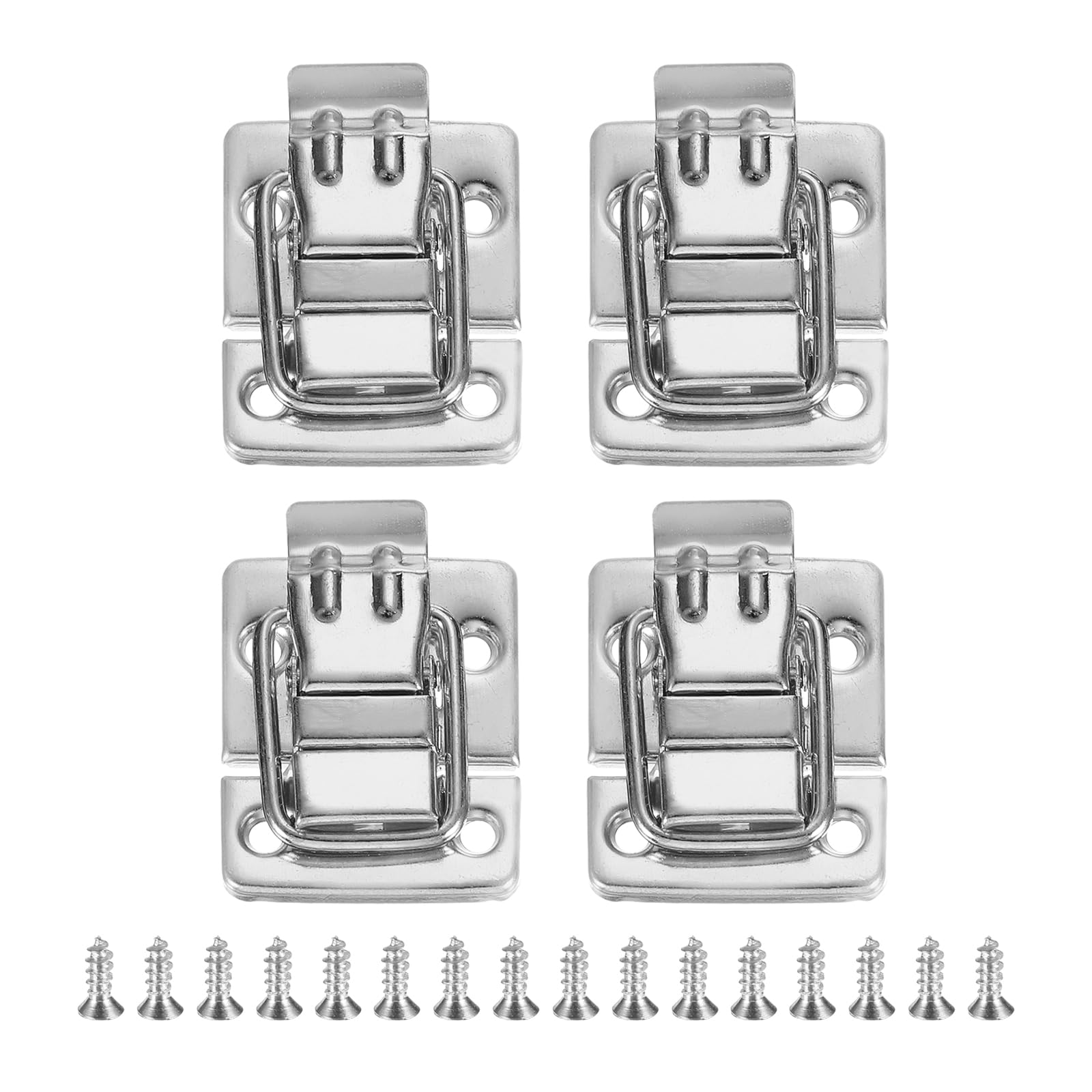 PATIKIL Fastener Toggle Latches Catch Chest, 4Pcs Metal Suitcase Boxes Buckles Retro Trunk Box Hasp Lock with Screw for Wooden Packing Case Toolbox Cabinet, Silver