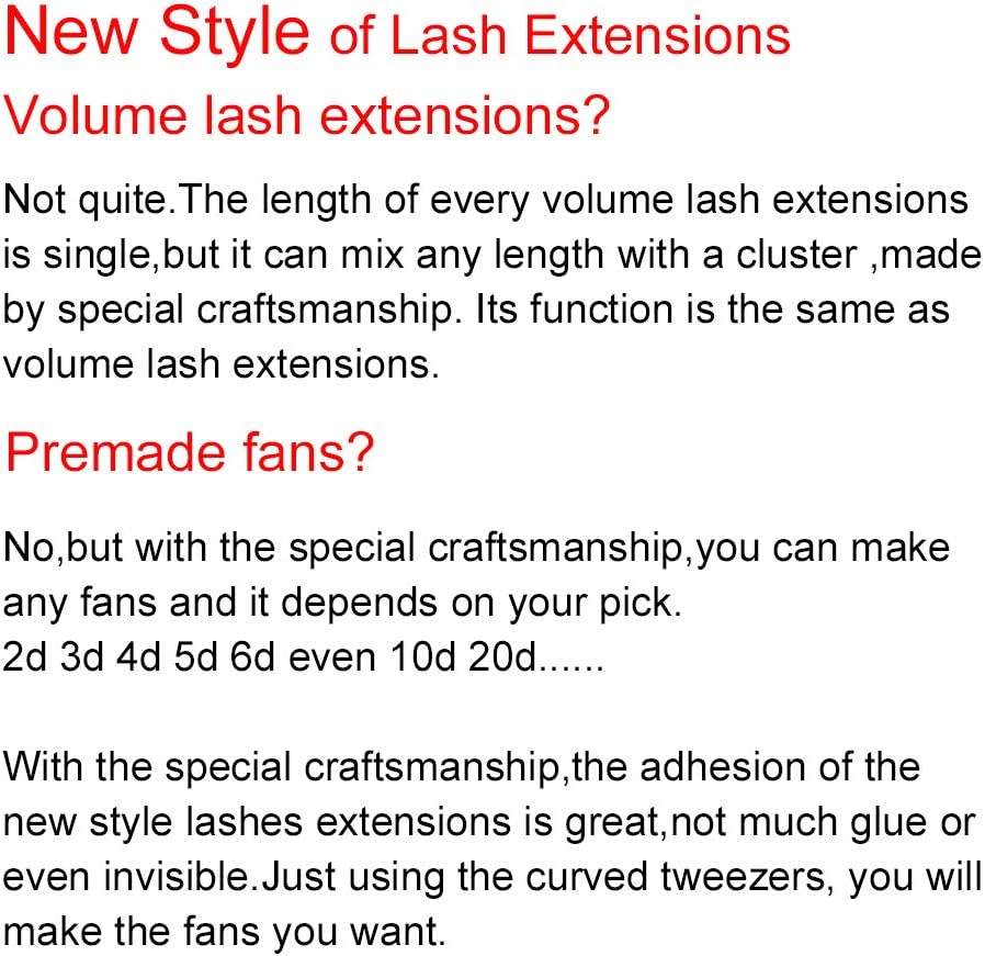 Easy Fan Lashes 0.10D Curl Mix 8-15mm QUEWEL Easy Fan Russian Lashes 2D-20D Volume Lash Extensions Self Fanning Eyelash Extensions Volume Automatic Blooming (0.10D Mix 8-15) - Image 5