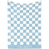 Sorority Shop Delta Delta Delta Thick Blankets - Stylish Checkered Blankets Perfect for Big Little Sorority Gifts - Soft, Cozy, and Comfortable Gift Blankets for Women - Tri Delta 50" X 62"