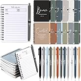 Kosiz 12 Sets Christian Spiral Notebooks Bulk Bible Study Prayer Journals with Bible Pens Inspirational Aesthetic Small Notepad Pens Gifts for Women Men Church Groups Families Office School Supplies