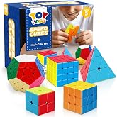 STEAM Life Speed Cube Set, Speed Cube Set of 2x2 3x3 4x4 Megaminx and Pyramid Cube Smoothly Stickerless Magic Cubes Collection for Kids &amp; Adults