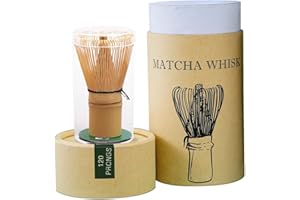 QAUN Matcha Whisk - 120 Prong Handmade Bamboo Chasen, Crafted by Artisans. Ideal for Daily Matcha Prep, Ensuring Smooth Froth