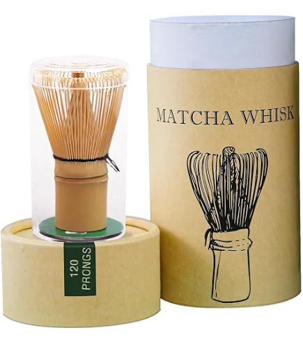 Uanratg – Kit Préparation Matcha Traditionnel – Fouet En Bambou (chasen), Cuillère (chashaku), Cuillère à Thé, Support – Bleu
