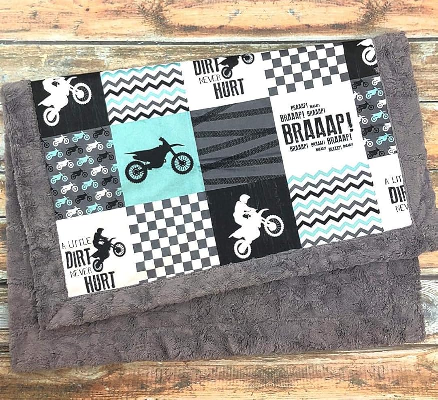 Motocross Baby Blanket Dirt Bike Baby Blanket Minky