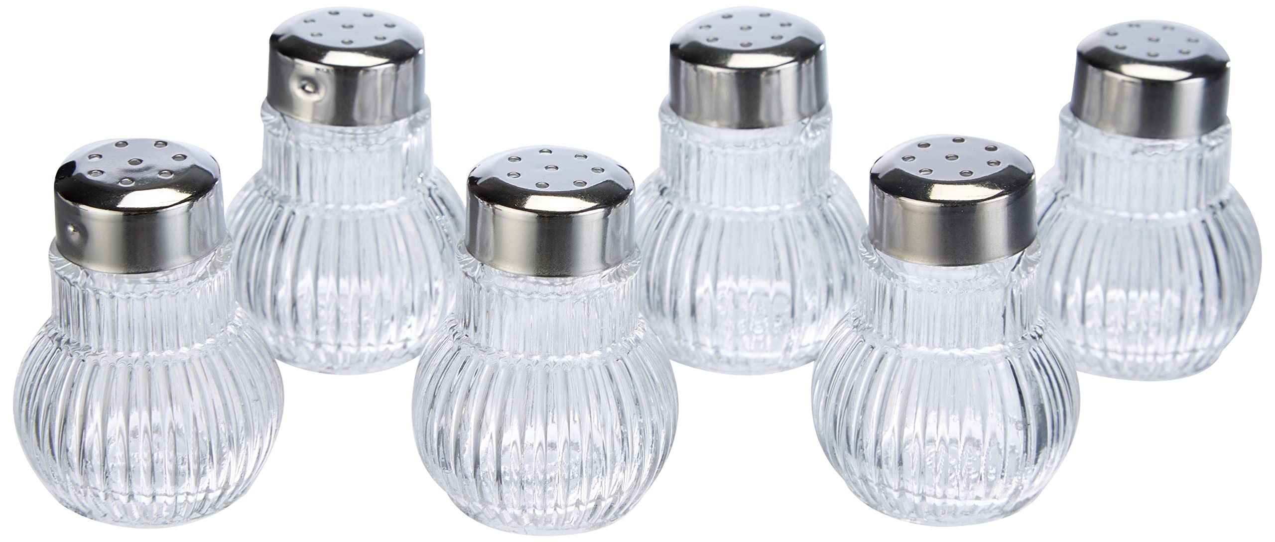 Fackelmann Rubin 46966 Mini Glass Spice Shakers (Pack of 6)