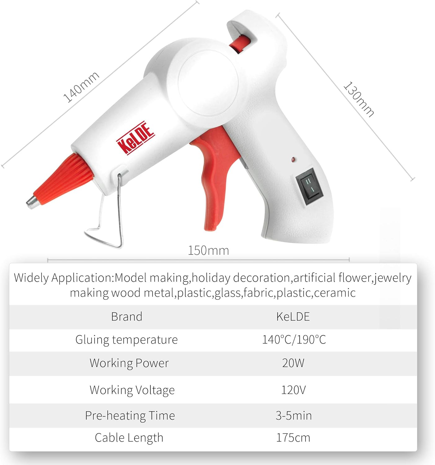 KeLDE Dual Temp Glue Gun - Fine Tip Nozzle Mini Hot Glue Gun Kit with 25pcs Glue Sticks for DIY & Craft Projects, 20 Watts: Home Improvement