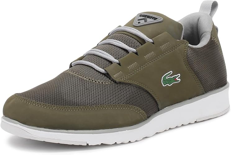 khaki lacoste trainers