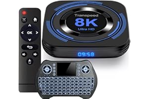 TRANSPEED Android TV Box 12.0 4GB 64GB TV Box 2024 Support 8K Dual-WiFi 2.4G 5.8G Android Box H618 Chipset with HDR10 BT5.0 USB 2.0 3D Ethernet with Mini Backlit Keyboard