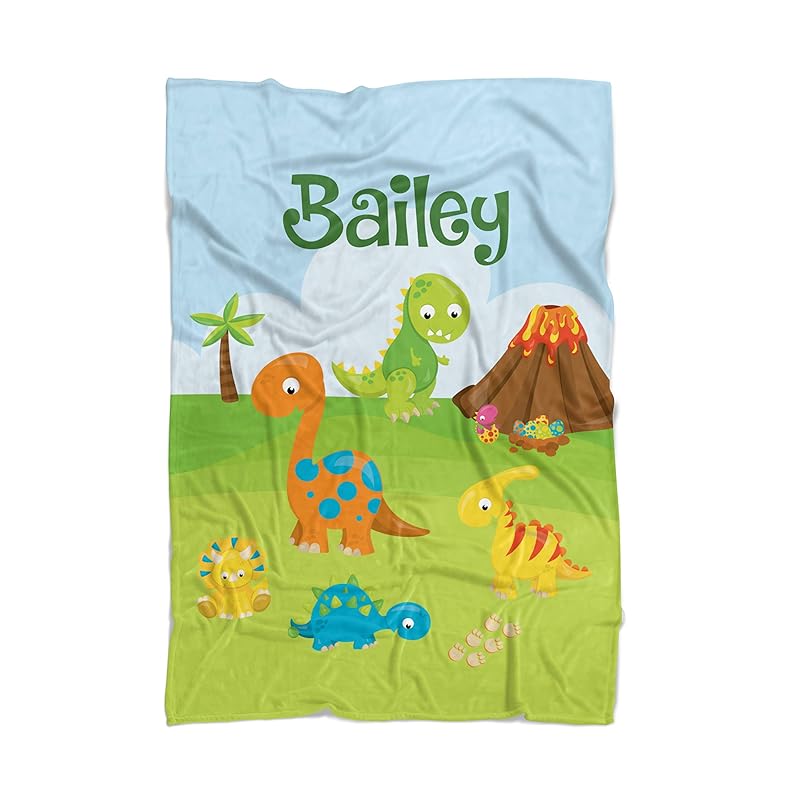 Dinosaur Throw Blanket Volano Island Dino Personalized