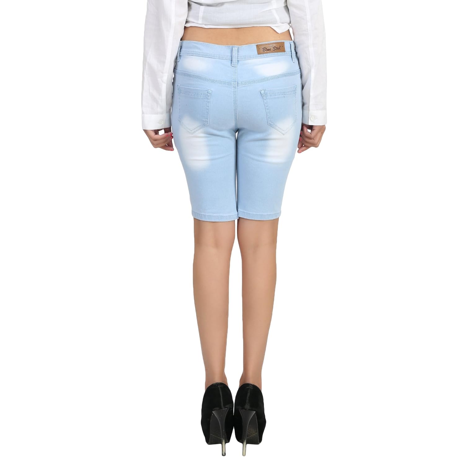 ico blue stor slim fit women's shorts