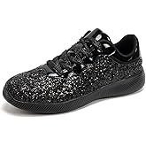 Lxuan Women's Glitter Sneakers Shoes Lightweight Tennis Shoes Metallic Sequin Walking Shoes
