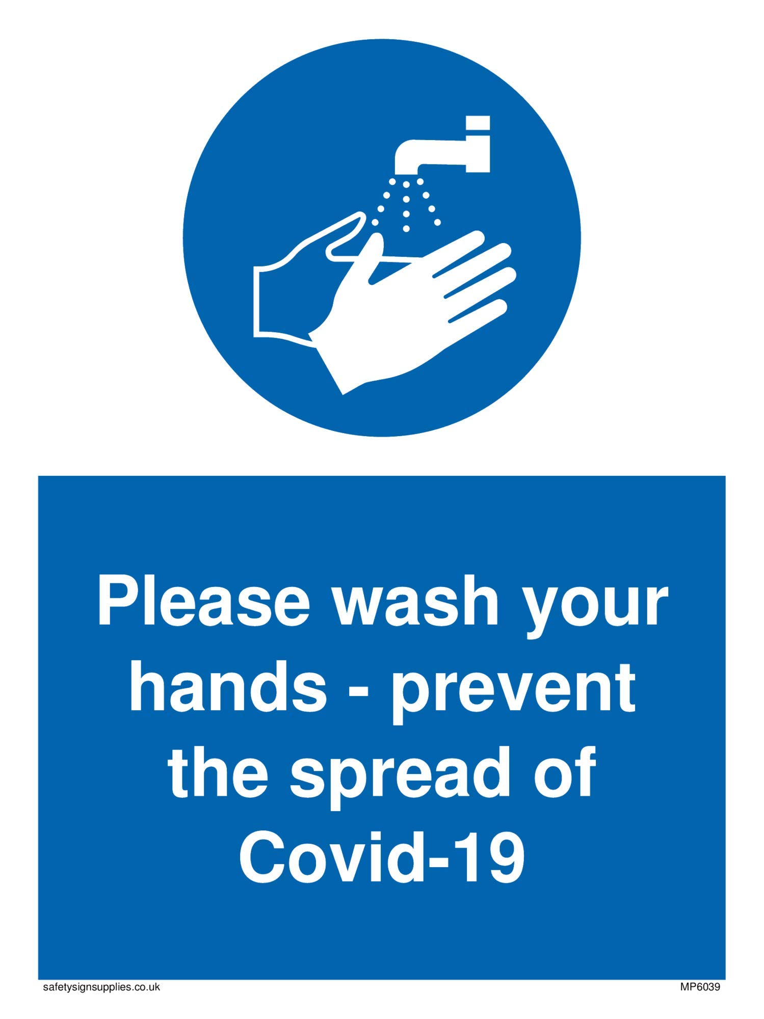 Viking Signs MP6039-A5P-V Please wash your hands - prevent the spread of Covid-19