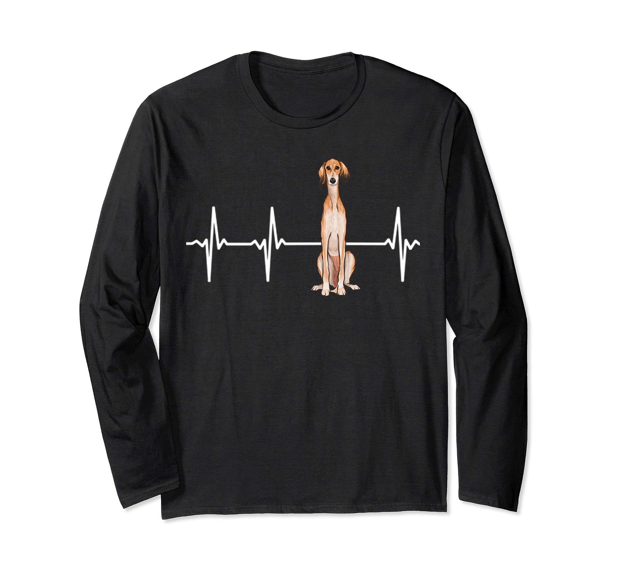 Saluki Heartbeat Dog Lover Long Sleeve T-Shirt