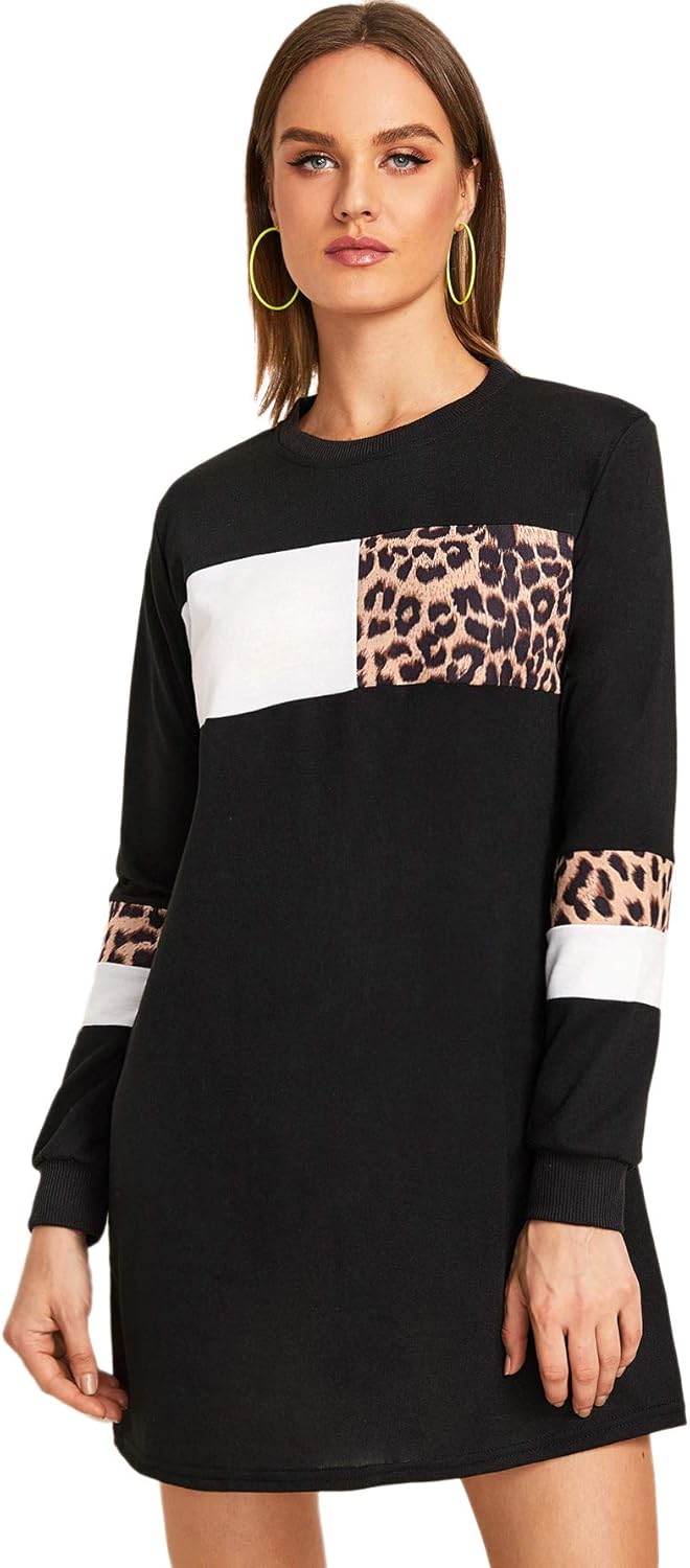 leopard sweatshirt dress