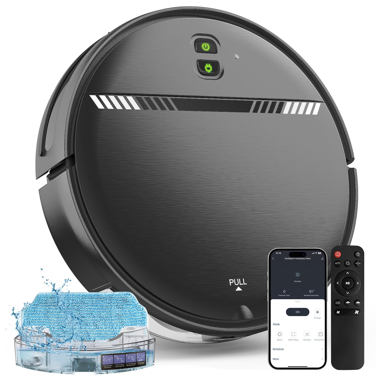 Photo 1 of XIEBro Life Robot Vacuum and Mop Combo, Vacuum Mop Automatic Robot 2 in 1 with WiFi/App/Voice, Schedule, Water Tank and Dustbin, Self-Charging, Slim, Ideal for Hard Floor, Pet Hair, Carpet