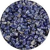 Natural Chip Stone Beads Blue Sodalite 5-8mm About 400 Pieces Irregular Gemstones Healing Crystal Loose Rocks Bead Hole Drilled DIY for Bracelet Jewelry Making Crafting (5-8mm, Blue White Sodalite)