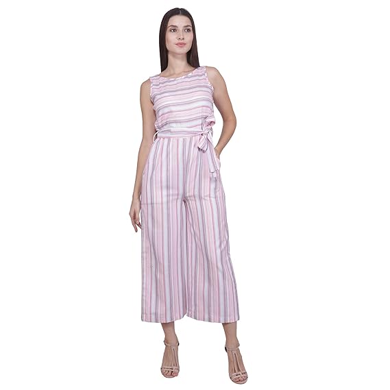 multi colored striped jumpsuit