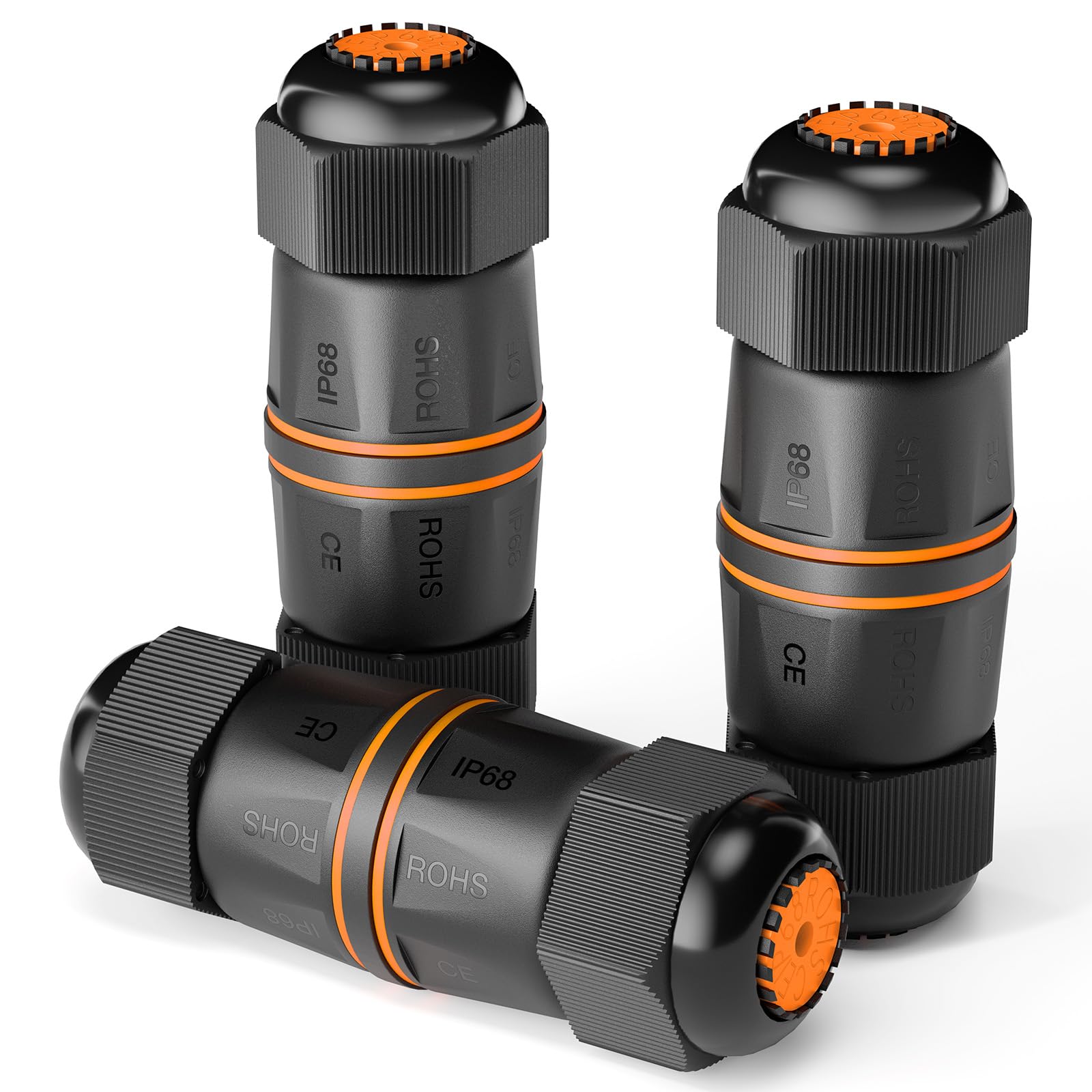 Photo 1 of 2 pcs only.  VCELINK CAT6A RJ45 Coupler Waterproof IP68 Short Profile,10Gbps Female to Female Outdoor Ethernet Connector Shielded, Network Cable Extender for CAT6A/CAT6/CAT5E/CAT5 Cables , 3.23in