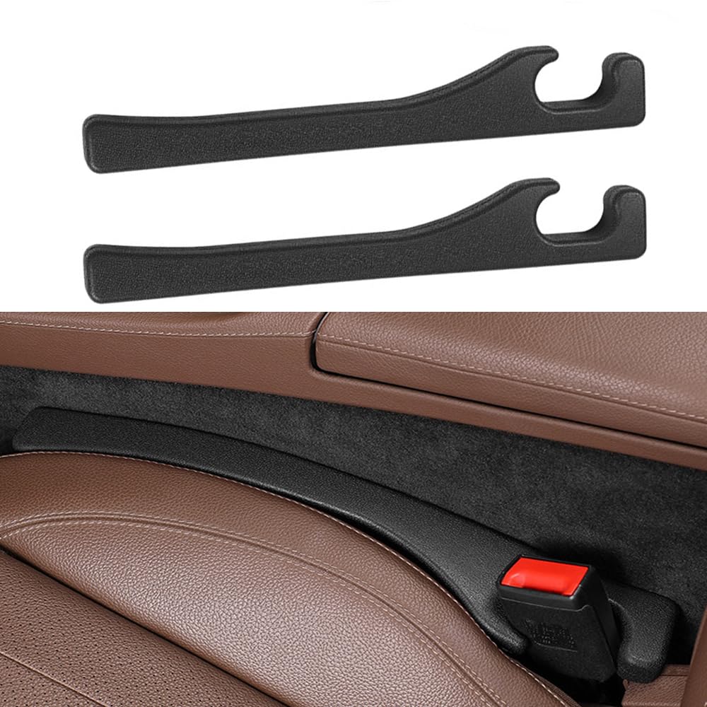 Photo 1 of 2 Pack Car Seat Gap Filler, Universal Fit PU Leather Car Seat Gap Plug Crevice Blocker to Fill The Gap Between Seat and Console, for Cars, SUVs & Trucks, Prevent Things from Dropping and Items Lost