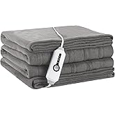 Electric Heated Blanket Full Size 72"x84" - Soft Fleece Heated Blanket with 4 Heating Levels & 10 Hours Auto Off, Faster & Warmer - Ash Grey