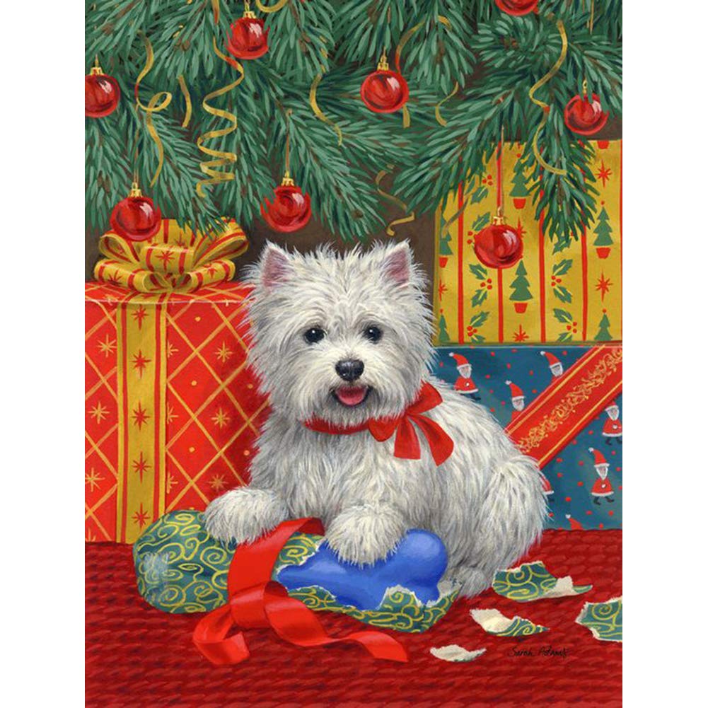 WOWDECOR 5D Diamond Painting Kits, Cute Dog Gift Full Drill DIY Diamond Art Cross Stitch Paint by Numbers