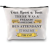 GJTIM Bus Attendant Gift Bus Driver Gift End Of Year Appreciation Bus Monitor Gift Zipper Pouch Cosmetic Bag (Once Bus Attendant Bag)