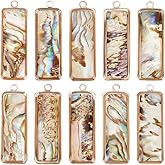 BENECREAT Abalone Shell Charms, Paua Shell Pendant Shell Charms for Jewelry Making