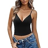 Avidlove Women's V Neck Camisole Tank Tops Cami Crop Y2K Double Lined Sexy Going Out Summer Outfits