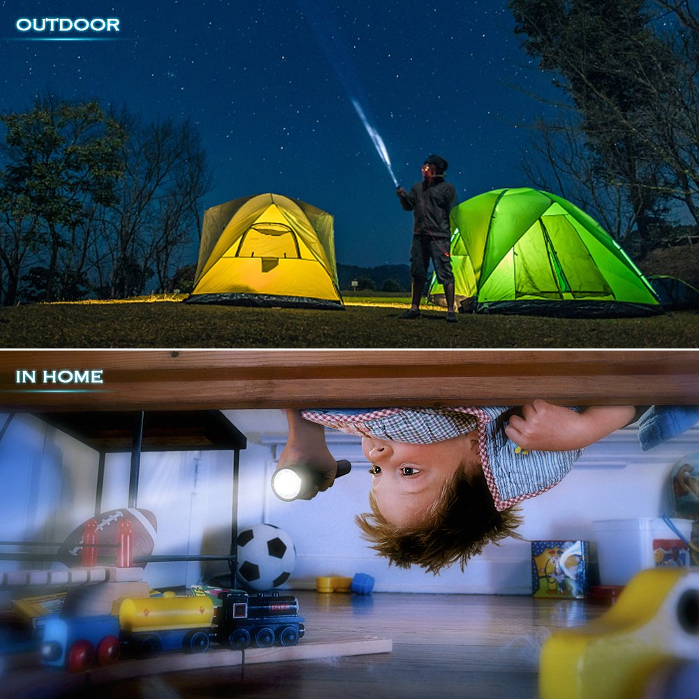 Power King Zoomable Adjustable Focus 5 Modes Flashlight LED Tactical Flashlight Rechargeable Waterproof Adjustable Military Tac Light